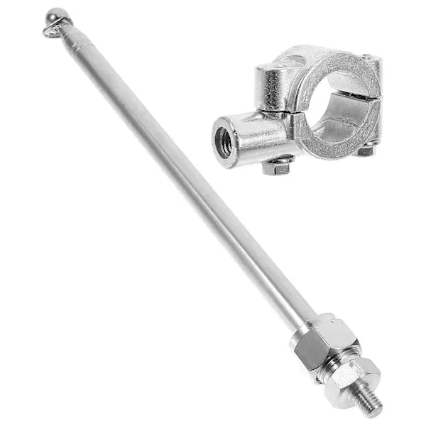 Heavy Duty Replacement Motorcycle Flagpole Handlebar Mount Flagpole Holder Bike Accessories, Made of Steel, Silver Color