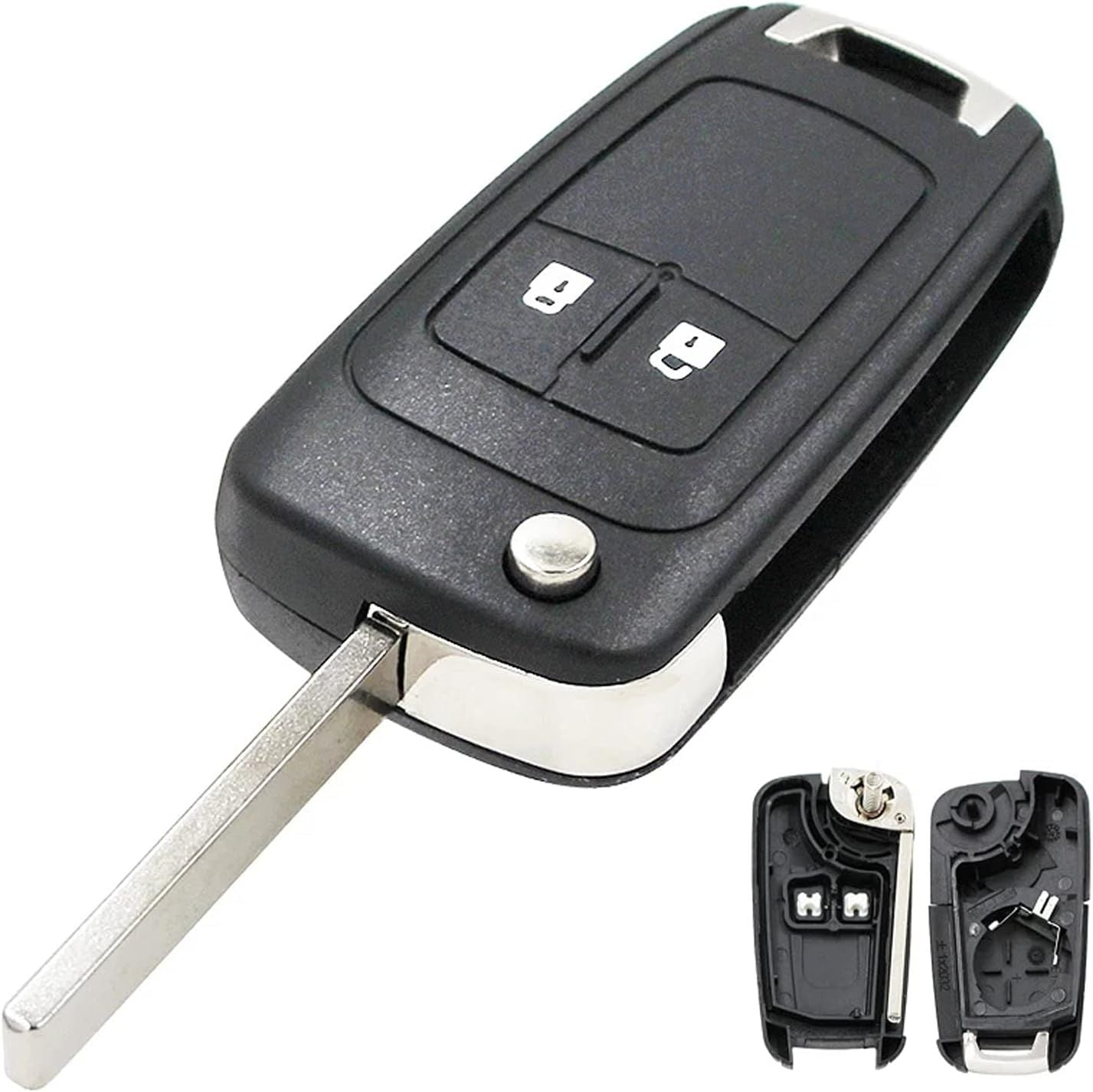 Buttons Remote Car Key Case Replacement Fob Compatible with Vauxhall Opel Astra Insignia Vectra Zafira Meriva Mokka Key Shell (With Blade)