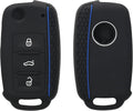 Reliable Professional Black Blue Car Key Cover Compatible with VW Skoda Seat 3-Button C, Great Value, Easy to Use