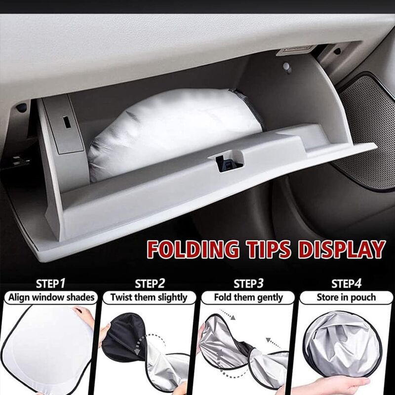 Compatible Car Windshield Sun Shade, Foldable Front Visor Sunshade Cover, Anti UV Reflective Protector, Block Rays Vehicles Parasol, 160x86cm