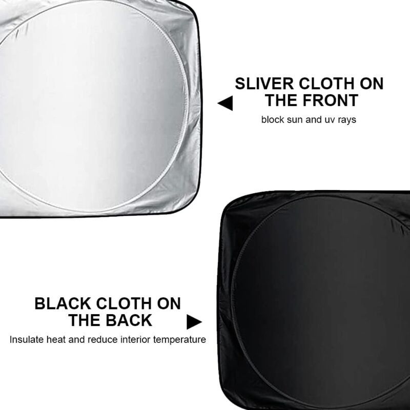 Compatible Car Windshield Sun Shade, Foldable Front Visor Sunshade Cover, Anti UV Reflective Protector, Block Rays Vehicles Parasol, 160x86cm