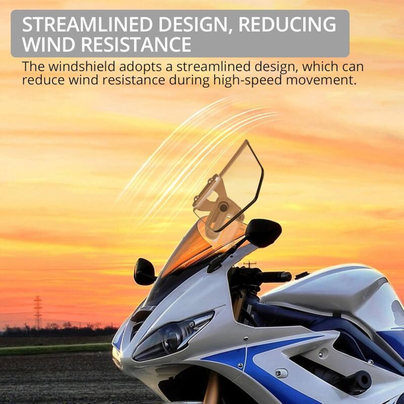 Motorcycle Windshield Adjustable Clip On Windscreen Extension Spoiler Wind Deflector for Motorcycle-Clear, Replacement Part