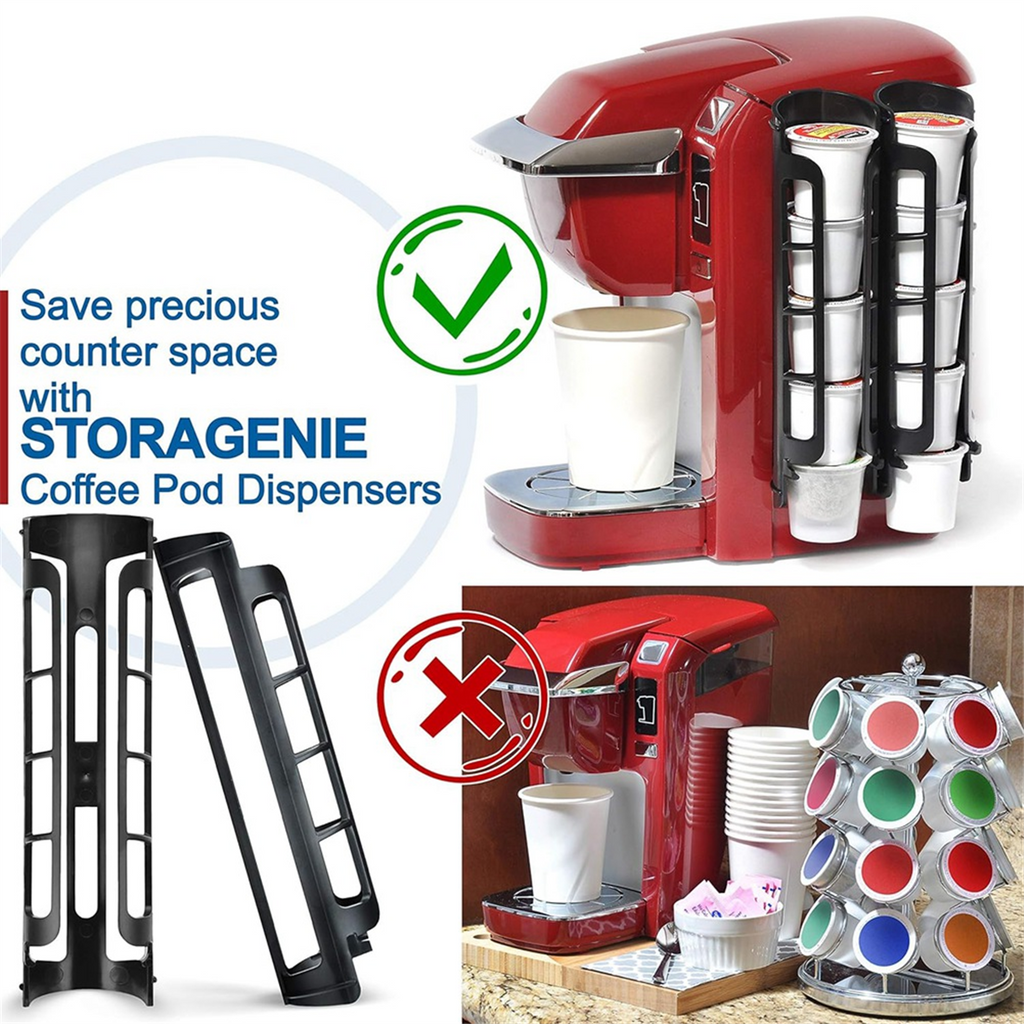 2pcs Coffee Pod Holder Side Mount for K Cup Pods Dispenser for Single- Coffee Makers Black