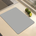 Dish Drying Mat, 12x16" High Absorbent & Soft Dish Drainer, Diatomite Drying Matt Kitchen Counter for Kitchen Countertops, Sinks, Draining Racks, Drying Mat Gray