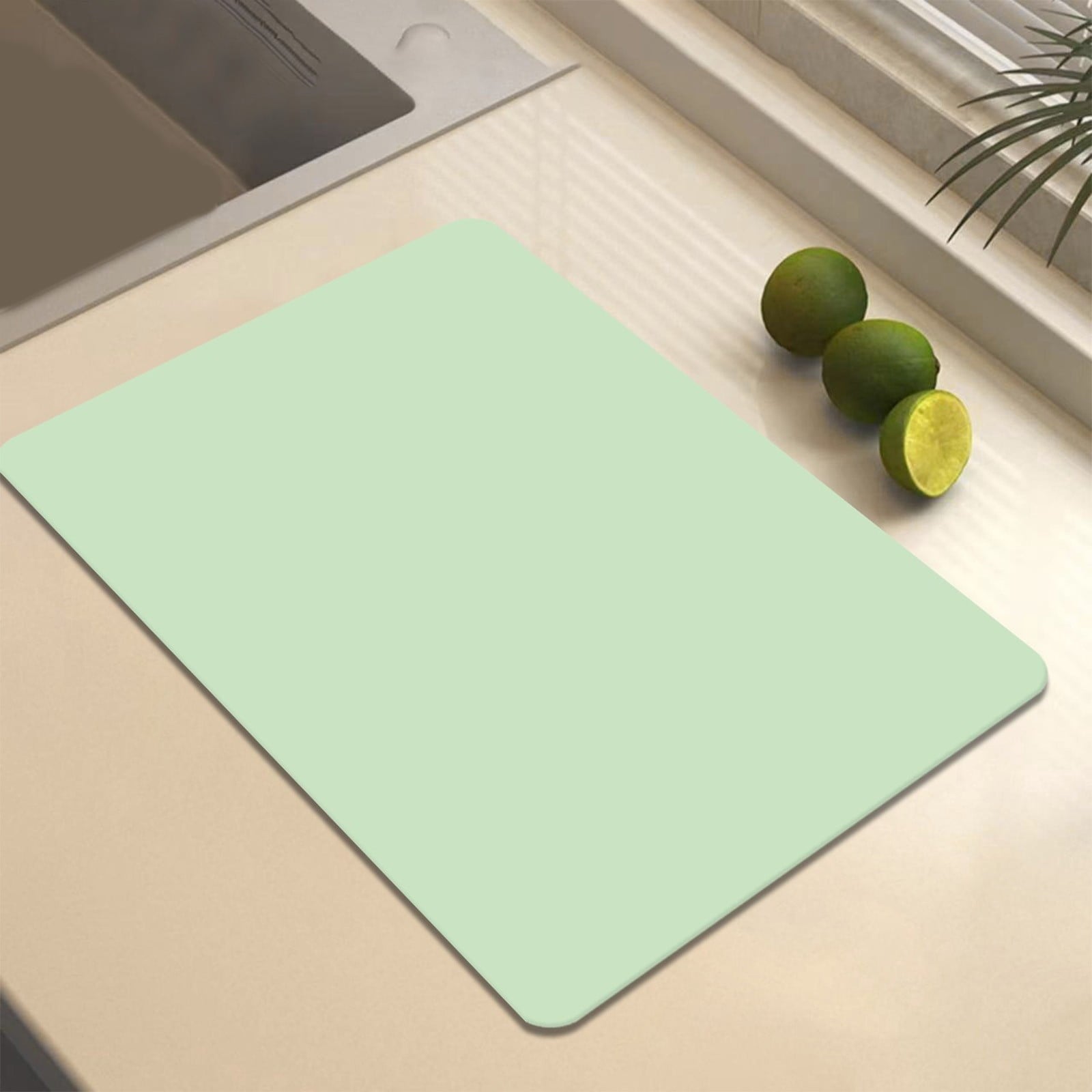 Dish Drying Mat, 12x16" High Absorbent & Soft Dish Drainer, Diatomite Drying Matt Kitchen Counter for Kitchen Countertops, Sinks, Draining Racks, Drying Mat Green
