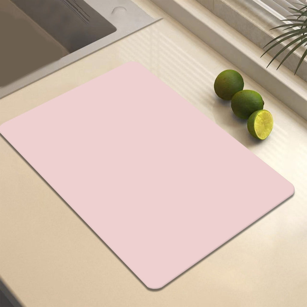 Dish Drying Mat, 12x16" High Absorbent & Soft Dish Drainer, Diatomite Drying Matt Kitchen Counter for Kitchen Countertops, Sinks, Draining Racks, Drying Mat Hot Pink