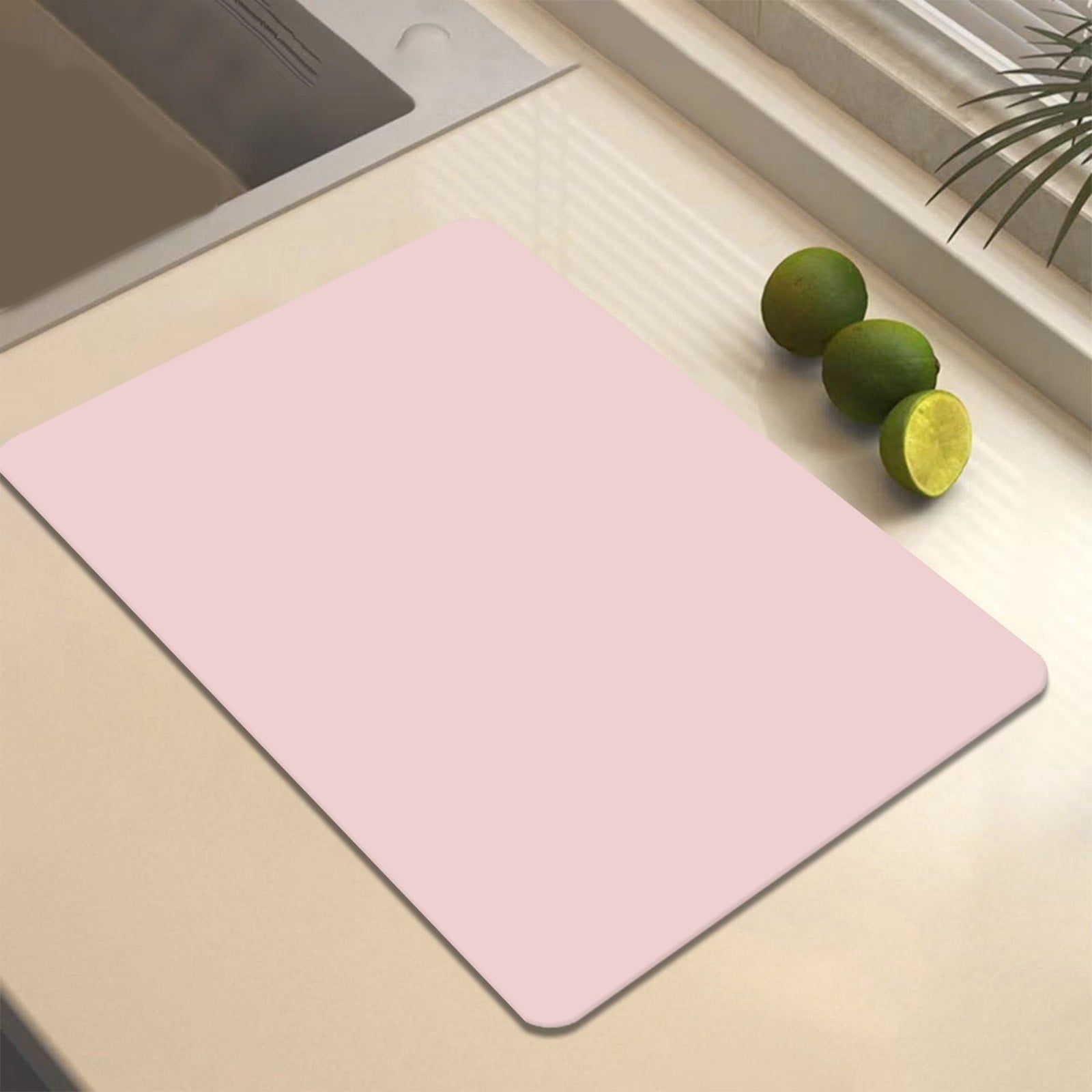 Dish Drying Mat, 12x16" High Absorbent & Soft Dish Drainer, Diatomite Drying Matt Kitchen Counter for Kitchen Countertops, Sinks, Draining Racks, Drying Mat Hot Pink