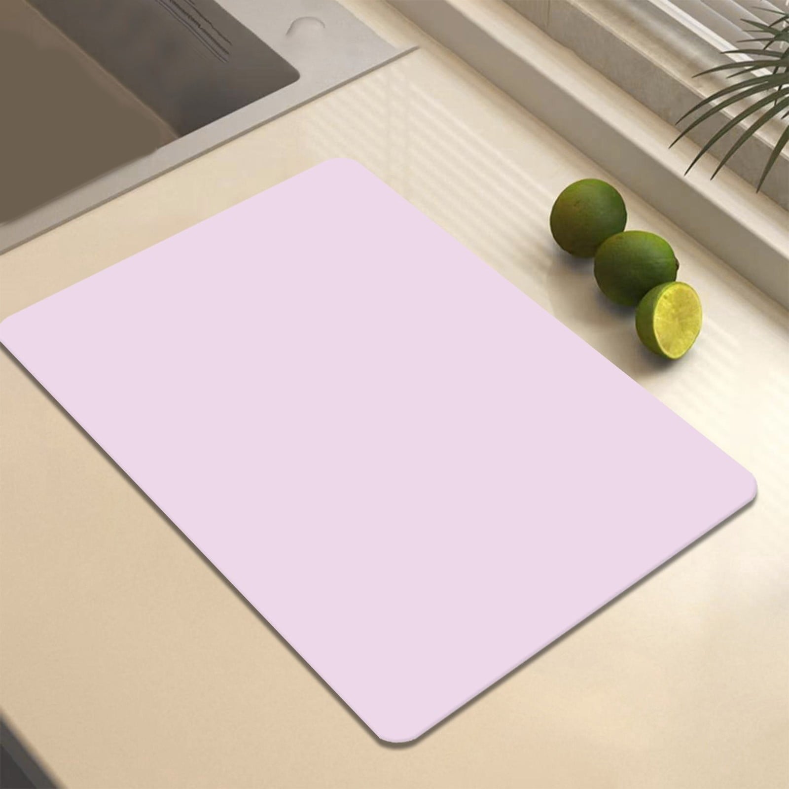 Dish Drying Mat, 12x16" High Absorbent & Soft Dish Drainer, Diatomite Drying Matt Kitchen Counter for Kitchen Countertops, Sinks, Draining Racks, Drying Mat Pink