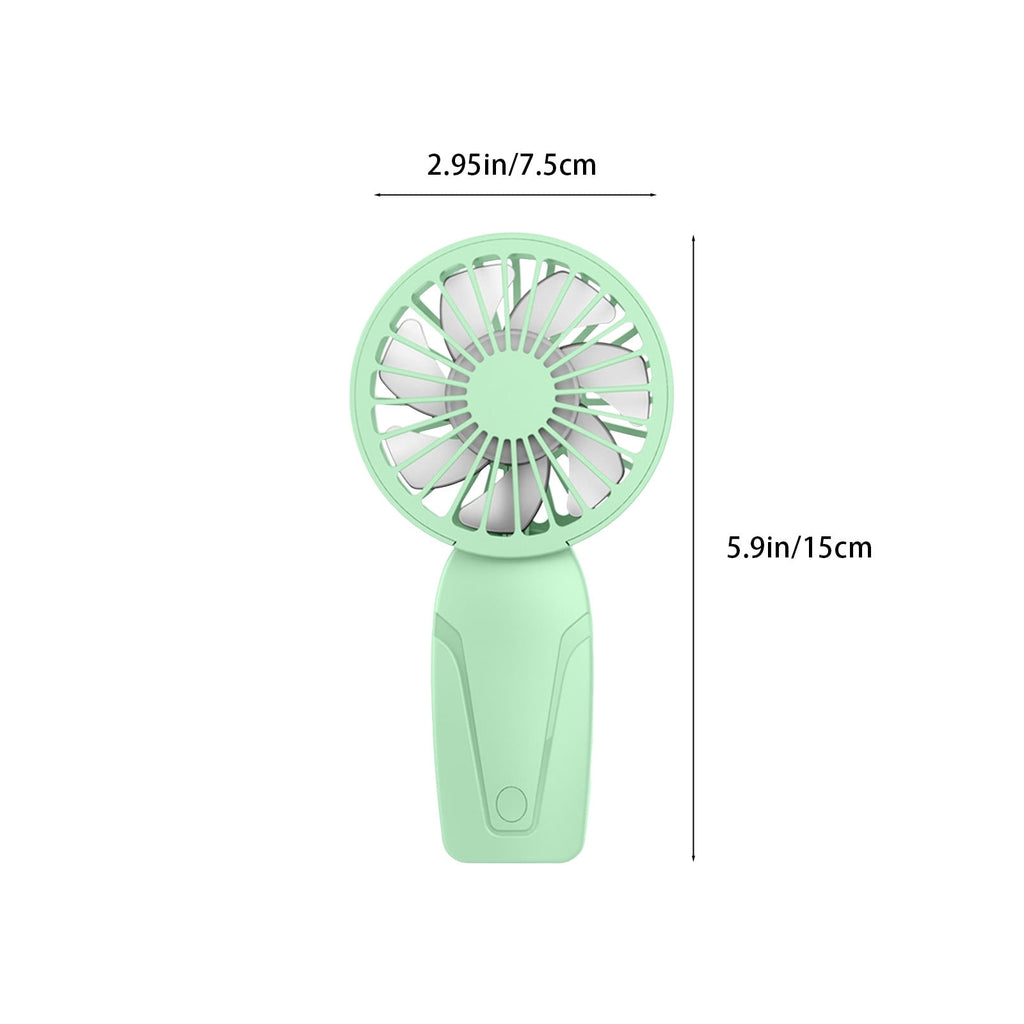 PALIFEUR Mini Handheld Fan, Cute Lightweight Portable Fan, USB Charging Mini Fan for Girl & Women Summer Gift, 3 Speed Small Hand Fan for Travel School Home Beach, 5.9x2.95 Inch Green
