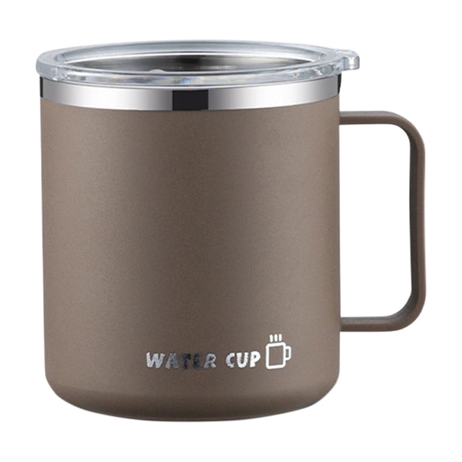 Insulated Coffee Mug with Handle & Lid - 17oz Stainless Steel Travel Tumbler, Double Wall Vacuum (Black)