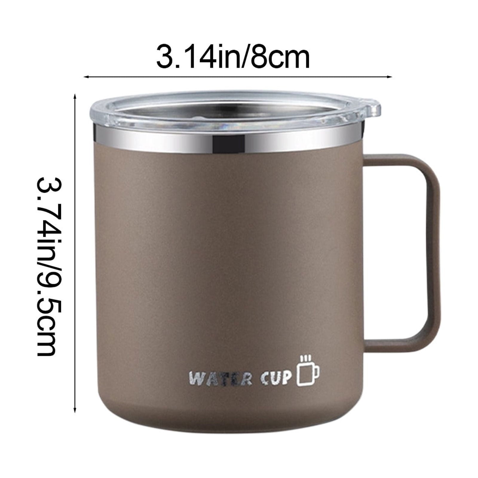 Insulated Coffee Mug with Handle & Lid - 17oz Stainless Steel Travel Tumbler, Double Wall Vacuum (Black)