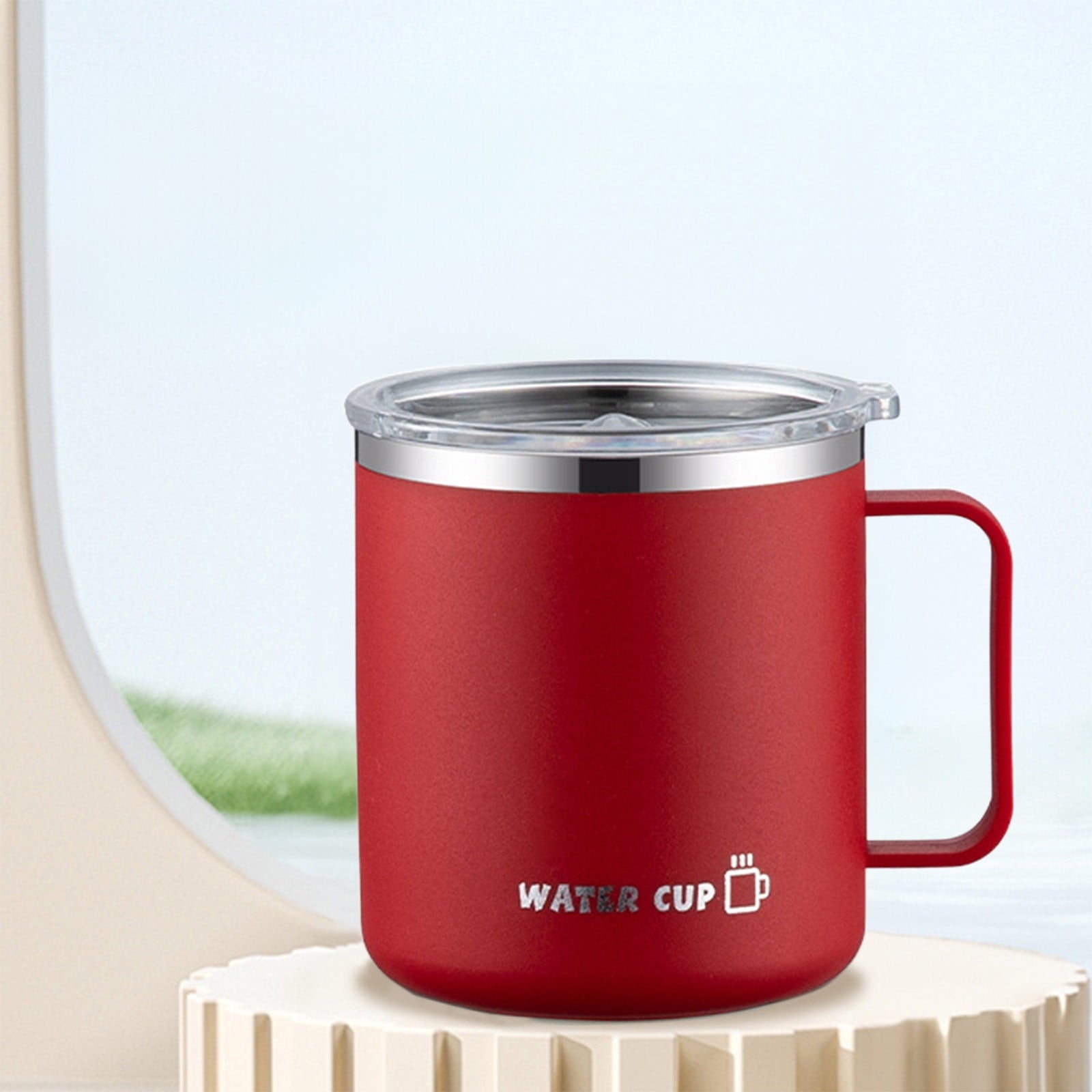 Insulated Coffee Mug with Handle & Lid - 17oz Stainless Steel Travel Tumbler, Double Wall Vacuum (Black) by PALIFEUR 08_【Leak-Proof Upgrade】 360° Spill-Proof Sealed Coffee Mug