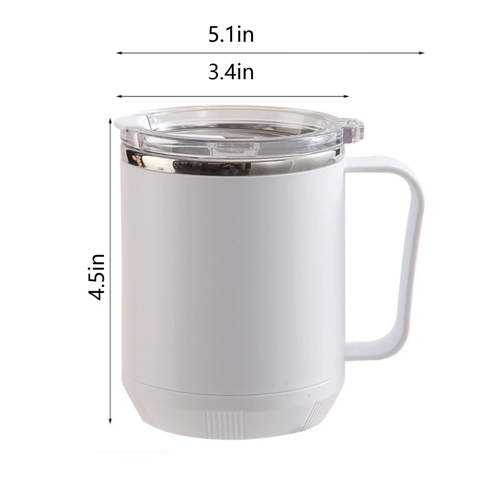 Insulated Coffee Mug with Handle & Lid - 17oz Stainless Steel Travel Tumbler, Double Wall Vacuum (Black) by PALIFEUR 11_【Office Essential】 Desktop Smart Temperature Control Coffee Mug