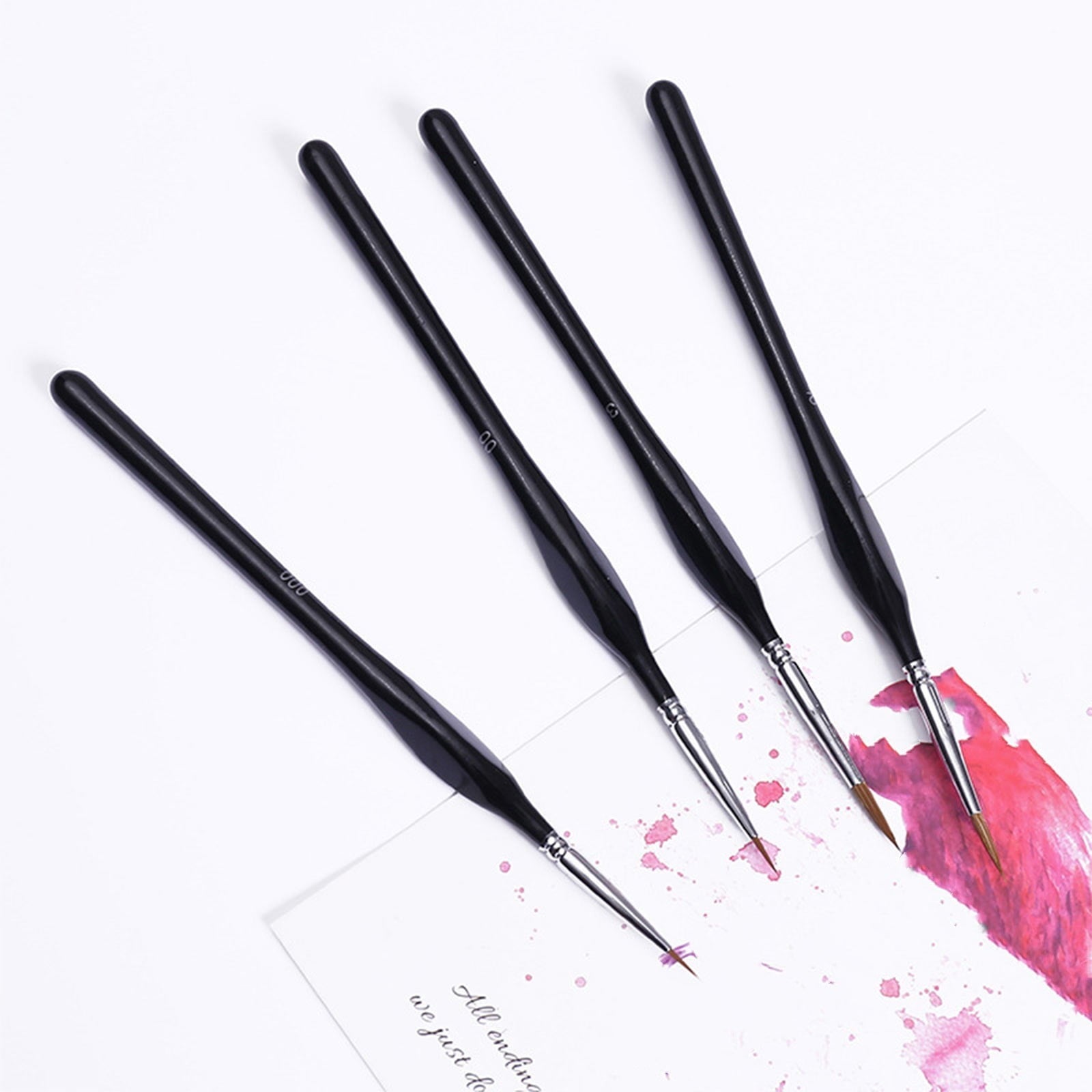 JWDX Brushes Clearance, Paint Brushes, Painting Pen, Art Tools, Brush Set, Round Tip Brushes Nylon Brushes Artist Wood Brushes for Oil Watercolor Face Nail Arts Miniature and Rock Painting Black