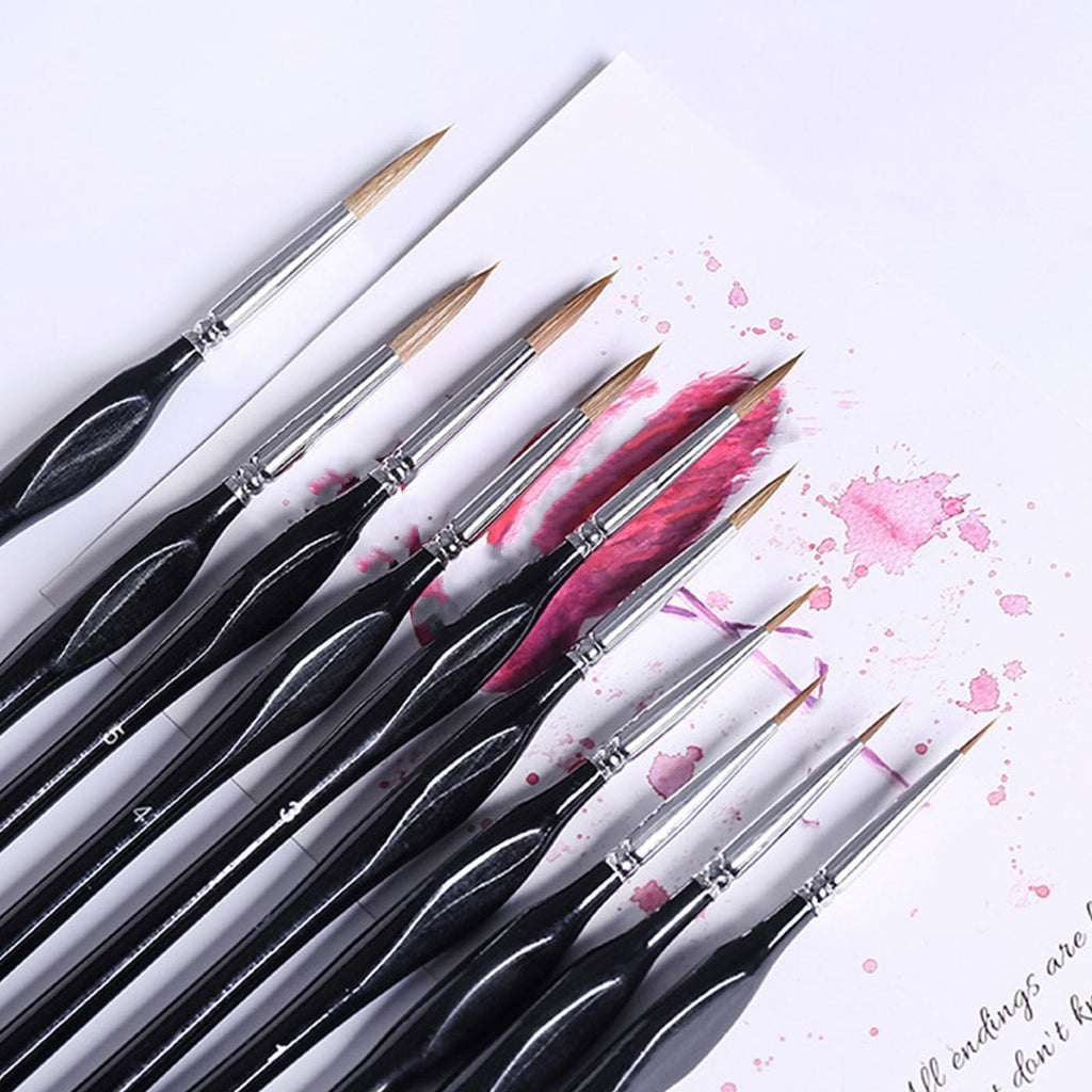 JWDX Brushes Clearance, Paint Brushes, Painting Pen, Art Tools, Brush Set, Round Tip Brushes Nylon Brushes Artist Wood Brushes for Oil Watercolor Face Nail Arts Miniature and Rock Painting Black