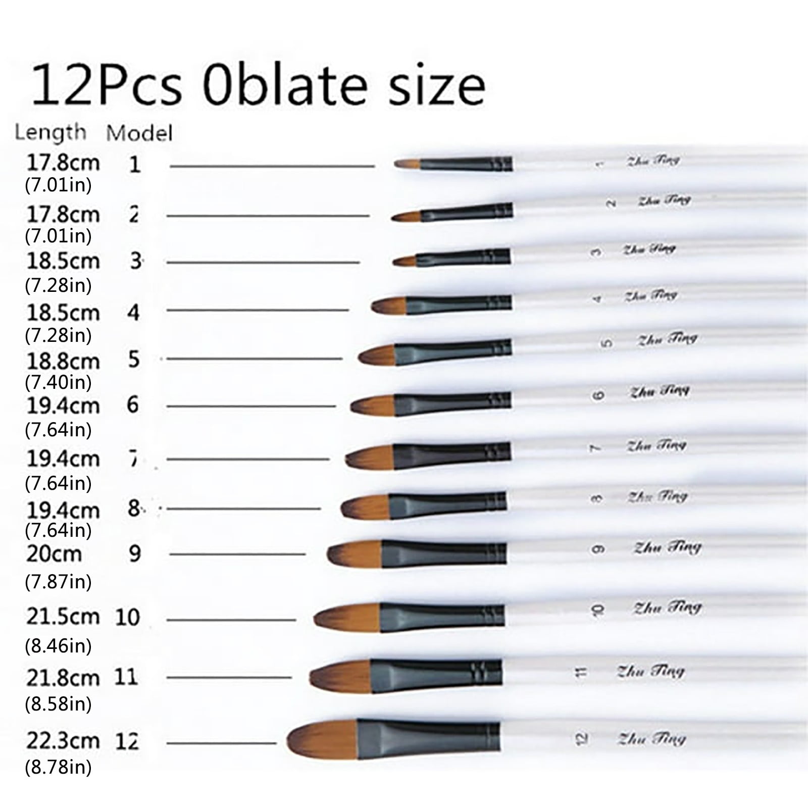 JWDX Brushes Clearance, Paint Brushes, Painting Pen, Art Tools, Brush Set, Round Tip Brushes Nylon Brushes Artist Wood Brushes for Oil Watercolor Face Nail Arts Miniature and Rock Painting Z3-White