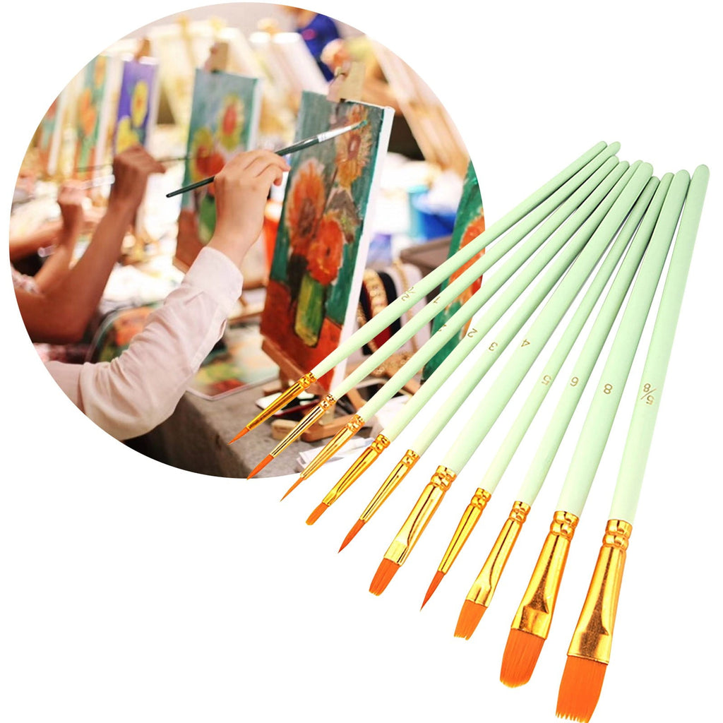 JWDX Brushes Clearance, Paint Brushes, Painting Pen, Art Tools, Brush Set, Round Tip Brushes Nylon Brushes Artist Wood Brushes for Oil Watercolor Face Nail Arts Miniature and Rock Painting Z2-Mint Green