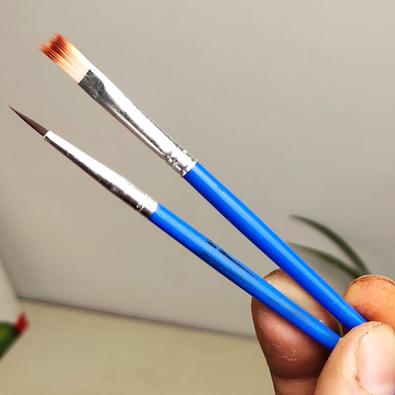 JWDX Brushes Clearance, Paint Brushes, Painting Pen, Art Tools, Brush Set, Round Tip Brushes Nylon Brushes Artist Wood Brushes for Oil Watercolor Face Nail Arts Miniature and Rock Painting Z6-Blue