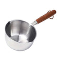 JWDX Cooking Utensils Clearance, Stainless Hot Oil Pot with Wooden Handle New Oil Pot Container for Kitchen Cooking Oil Strainer Pot A