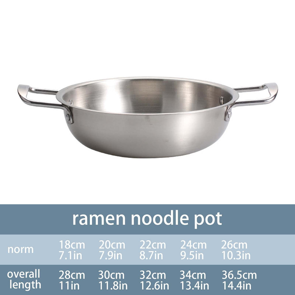 JWDX Stainless Steel Instant Noodle Pot Clearance, 7.1" Korean Ramen Noodle Pot with Handles Stainless Everyday Pan Golden Korean Cooking Pot for Soup Noodle Pasta Home and Outdoor Dishwasher SLA