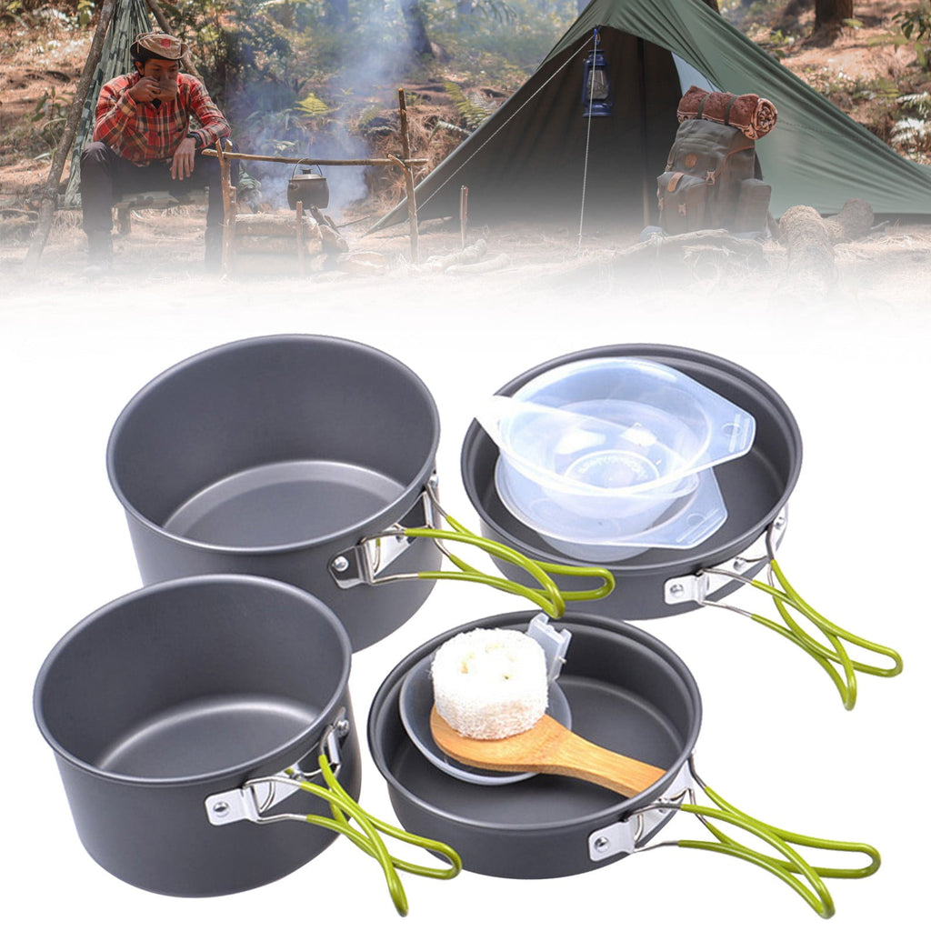 JWDX Cooking Utensils Clearance, Outdoor Camping Set Pot Cookware Picnic Pot Set Portable Alumina Heat Shielded Set Pot for 2 to 3 People As shown