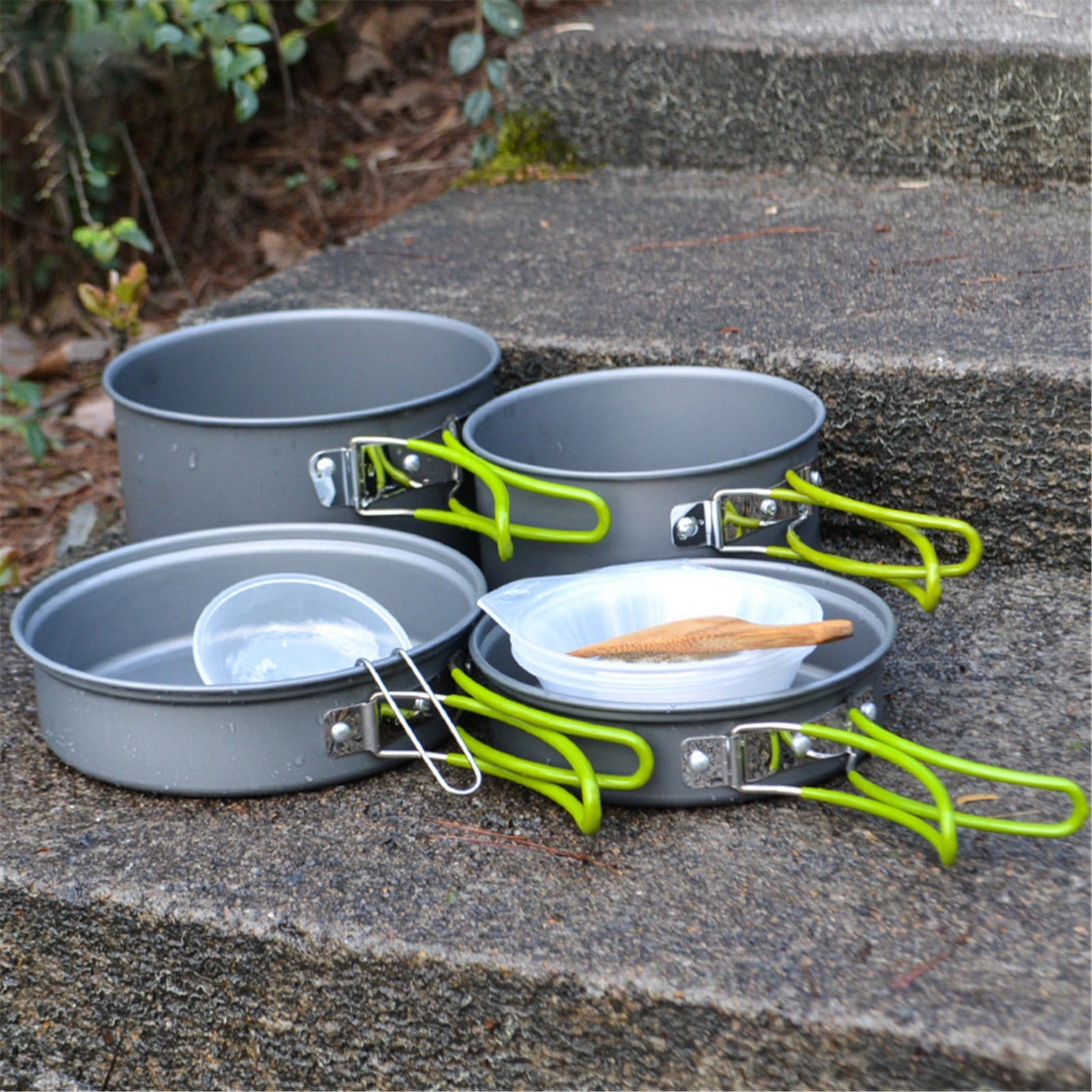 JWDX Cooking Utensils Clearance, Outdoor Camping Set Pot Cookware Picnic Pot Set Portable Alumina Heat Shielded Set Pot for 2 to 3 People As shown