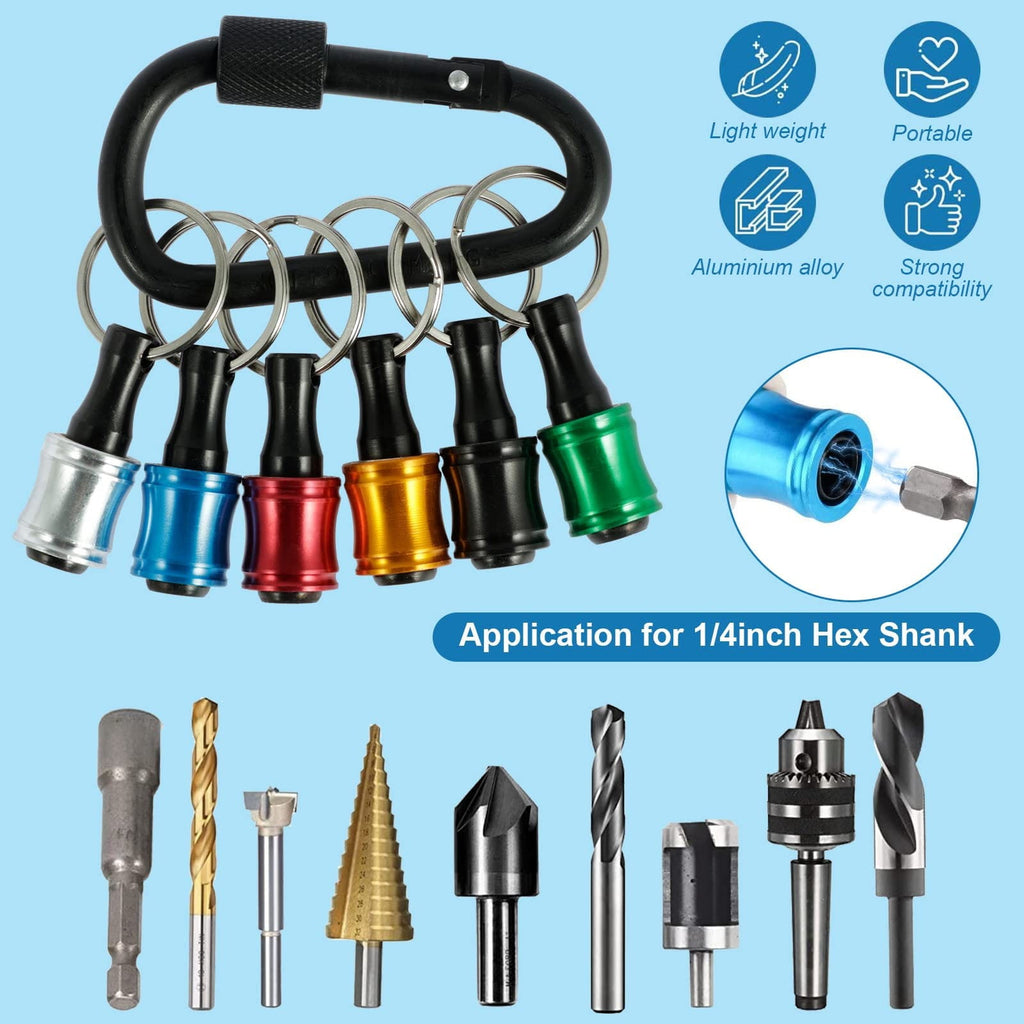 LGCASL Clearance! 12Pc Portable Bit Holder Key Chain Hex Shank Screwdriver Bit Clip for Impact Driver Drill Bit Keychain Extension Bar Quick Release Easy Change Screwdriver Bit Holders- 15*10*2cm Black