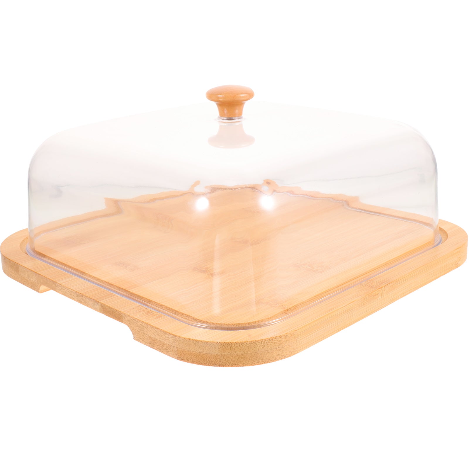 SWETRACE Bamboo Cake Serving Set Food Cover With Elegant Design For Set 10.2X10.2X5.1In