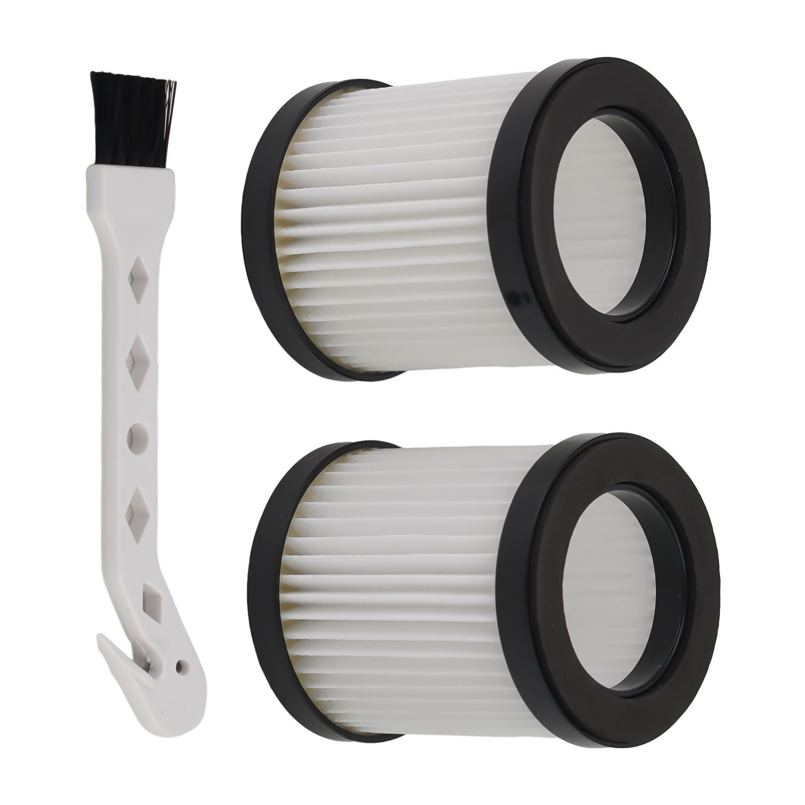 Xl-618A Cordless Vacuum Cleaner Replacement Filter Kit - 4 In 1 Handheld Vacuum Parts With 10Kpa Suction Power - 2 Filters & Cleaning Brush - White & Black