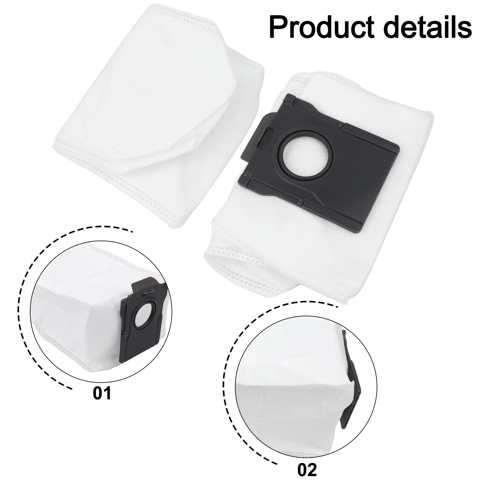 Wodtesl 8Pcs Dust Bags For Dreame D10 Plus Gen 2 L10s Plus Robot Vacuum Cleaner Accessories Sweeper Parts For Home Cleaning Supplies