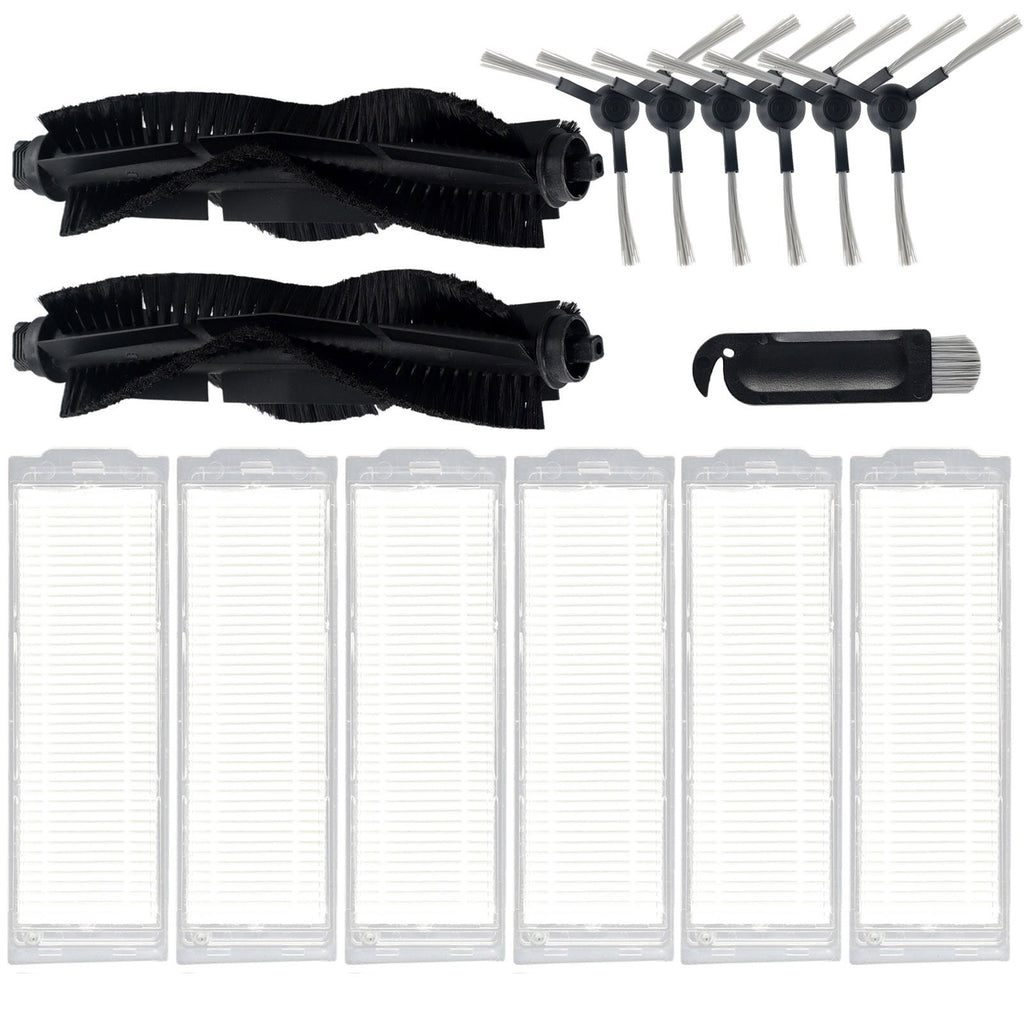 Convenient Replacement Parts for WYZE Robot Vacuum Cleaner WVCR200S 2 Main Roller Brush 6 Side Brush 6 Filter