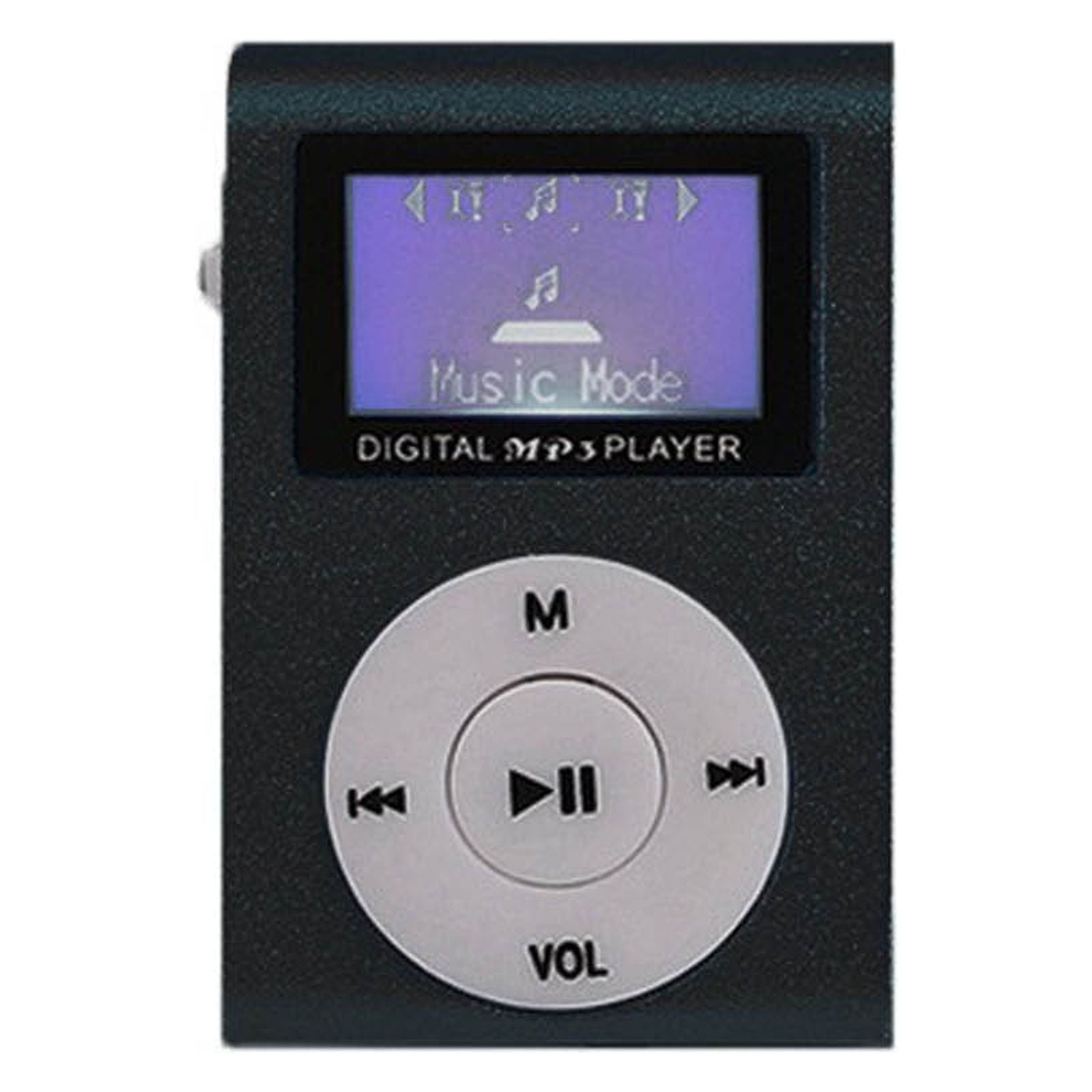 Portable MP3 Player with Clip - Mini USB LCD Screen MP3 Player, Support MP1, MP2, MP3 Music Formats, Built-in Rechargeable Battery,Includes Headphones, for Sports and Outdoor Activities Black