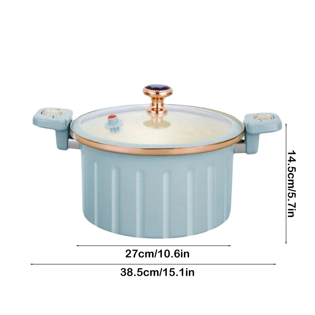 Multifunctional Vacuum Pressure Cooker Clearance! 15.16x10.24x5.51in Large Capacity 8L Soup Pot for Household Cooking, Stew, Braise, and Holiday Gift, Easy-to-Clean Blue