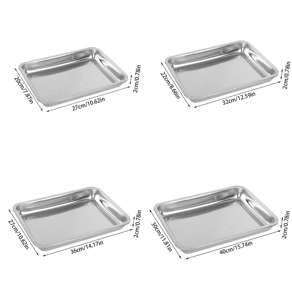 Stainless Steel Roasting, Pan Non-Stick Big Roaster Pan for Grilling or Drip Pan for Turkey, Durable Baking, Lasagna Pan, Dishwasher Safe, 1 Pcs, 10.63x7.87x0.79 15.75" x 11.81" x 1.89" Silver