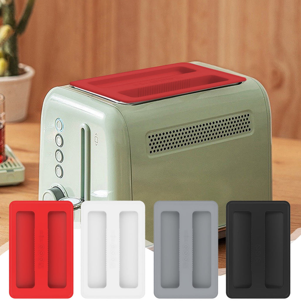Silicone Toaster Cover 2 Slice Wide Slot,Reusable Heat Resistance Bread Machine Topper Cover,Dirt Proof Sandwich Accessories That Fit Most Toasters,Simple Design Easy to Clean & Wipe Red