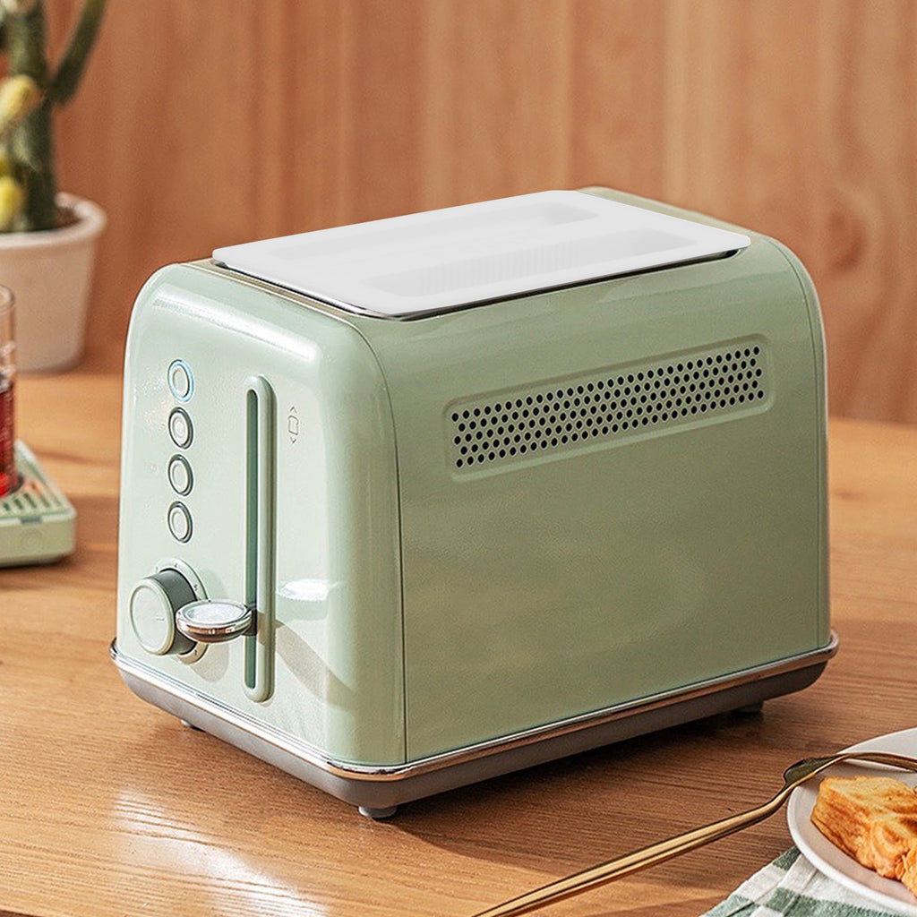Silicone Toaster Cover 2 Slice Wide Slot,Reusable Heat Resistance Bread Machine Topper Cover,Dirt Proof Sandwich Accessories That Fit Most Toasters,Simple Design Easy to Clean & Wipe White