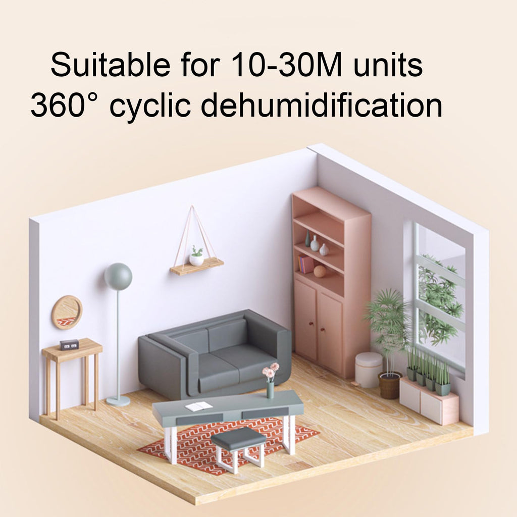 Dehumidifier 1L Tank Quiet Auto Off Portable Basement Bathroom Caravan