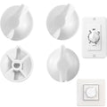 Tutuviw 2 Pack Timer Switch Knob Replacement Timer Switch Knob Compatible Spring Wound Timers D-Type Timer Knob for Wall Bathroom Fan Motor Heater Light (White)