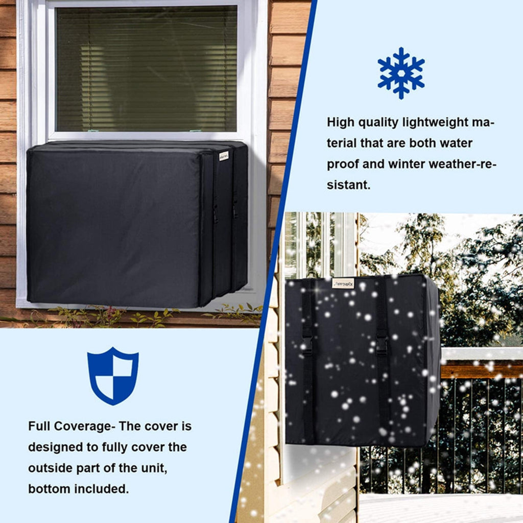 Cheers.US Window Air Conditioner Cover Outdoor, Outside Window AC Unit Cover Black Dust-Proof Waterproof AC Cover Outdoor Window AC Protection Cover S Beige
