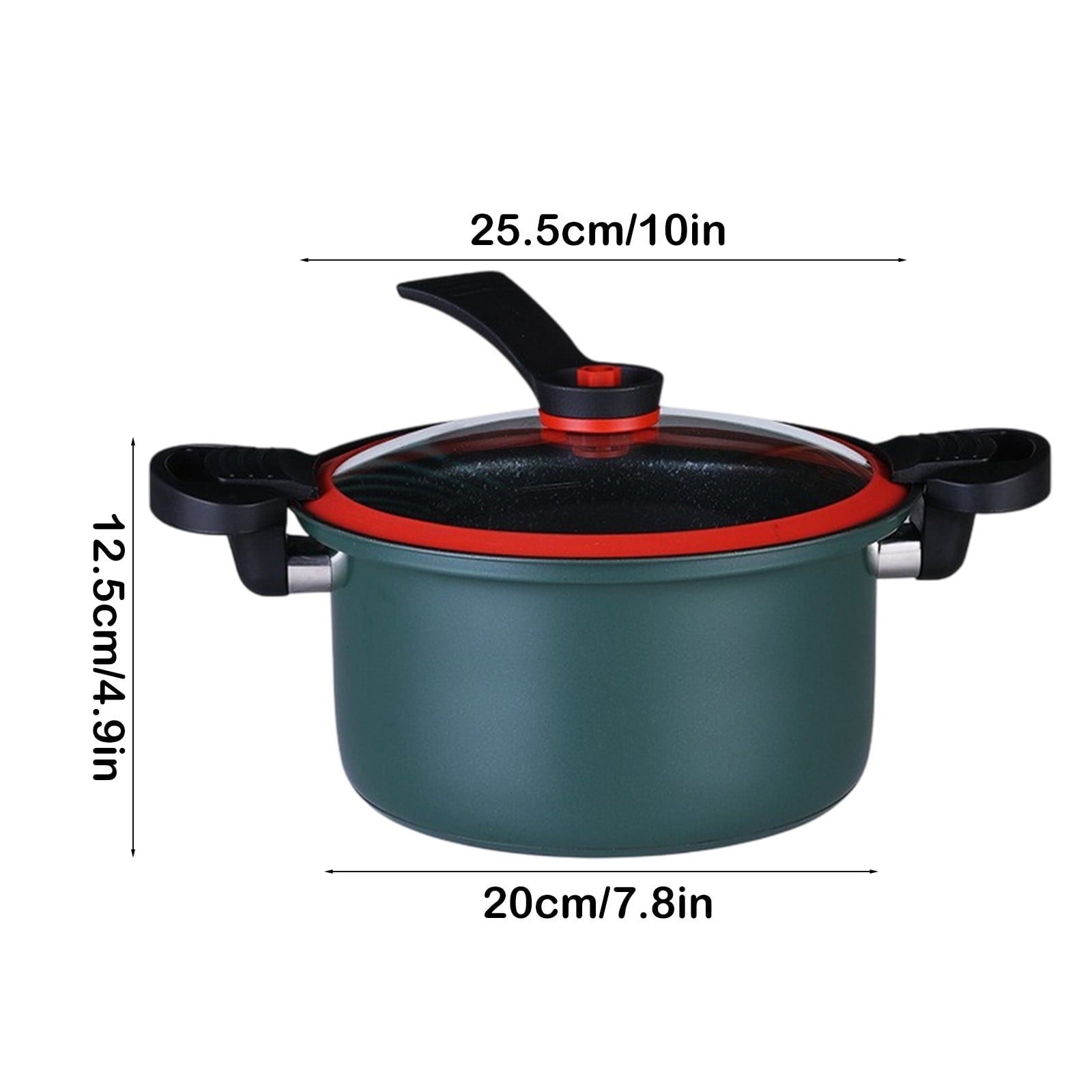 Nonstick Ceramic Coated Sauce Pan with Lid, Crock Pot with Twist & Lock Handles, Micro Pressure Cooker Versatile Cookware for Stovetops, Easy to Clean Green