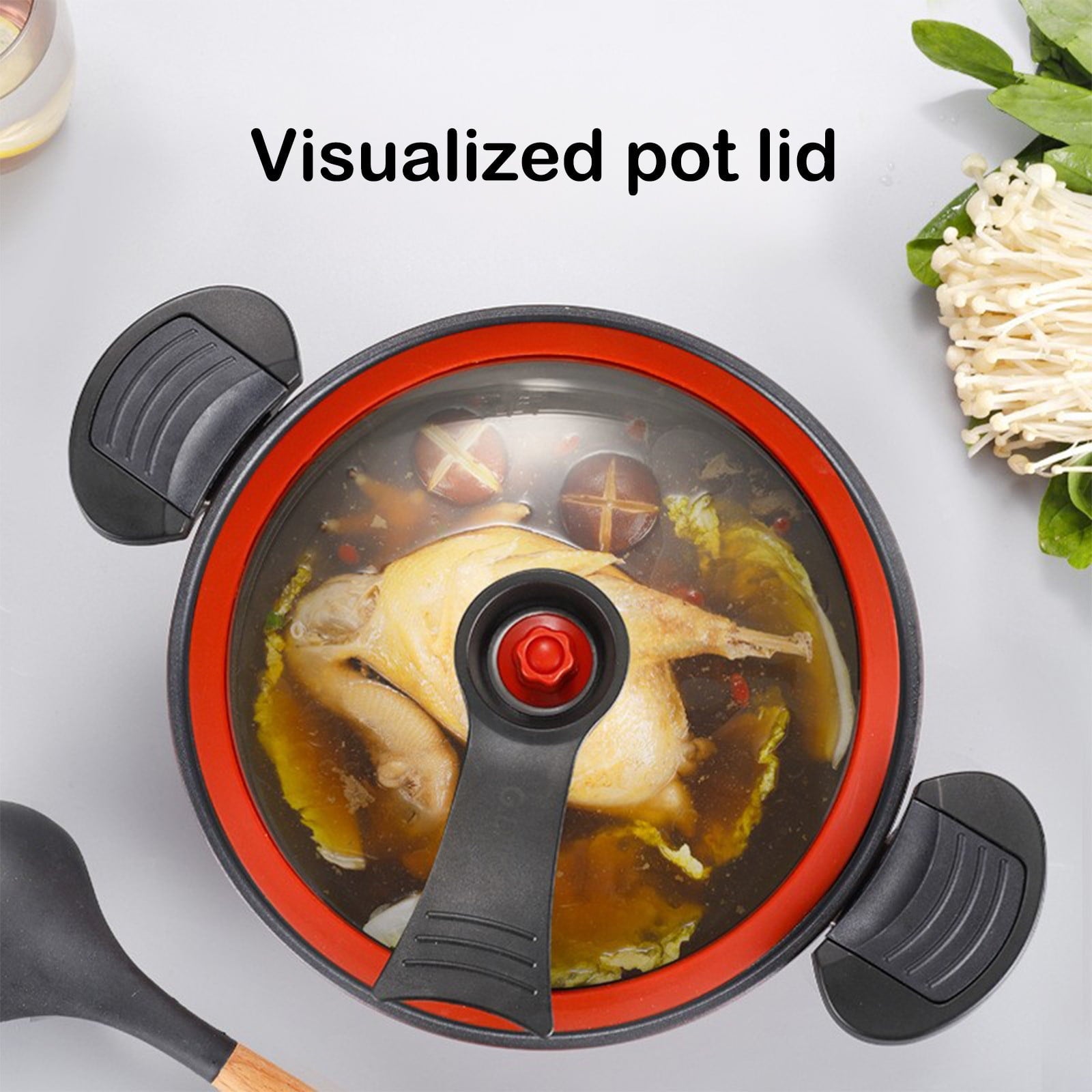 Nonstick Ceramic Coated Sauce Pan with Lid, Crock Pot with Twist & Lock Handles, Micro Pressure Cooker Versatile Cookware for Stovetops, Easy to Clean Green