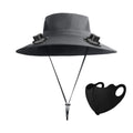 Solar Fan Hat Wide Brim Solar Fan Hat Outdoor Wide Brim Sun Hat with Solar Fan Fishing Hat, Removable & USB Charging Fan C-Dark Gray