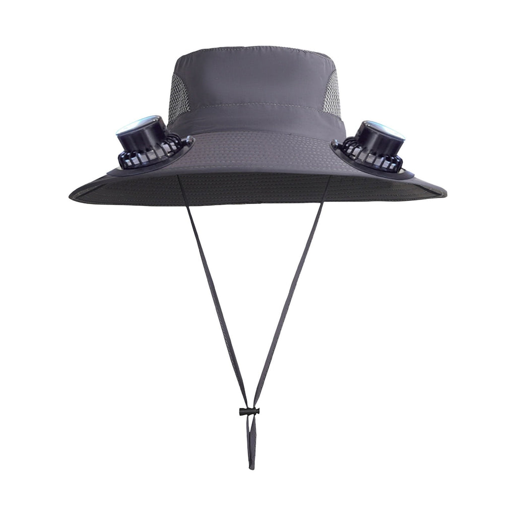 Solar Fan Hat Wide Brim Solar Fan Hat Outdoor Wide Brim Sun Hat with Solar Fan Fishing Hat, Removable & USB Charging Fan D-Gray