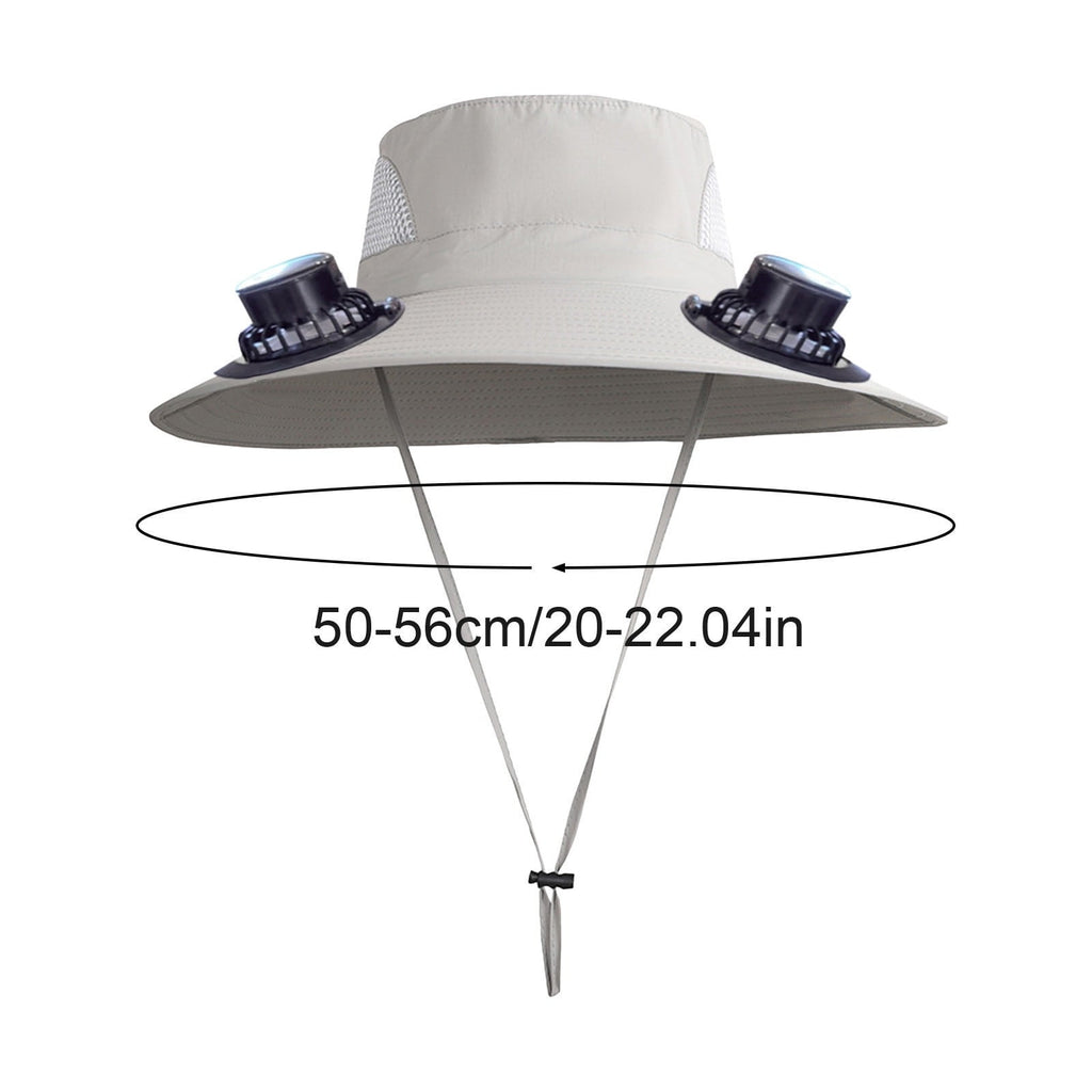 Solar Fan Hat Wide Brim Solar Fan Hat Outdoor Wide Brim Sun Hat with Solar Fan Fishing Hat, Removable & USB Charging Fan D-White