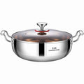 316 Stainless Steel Hot Pot with Lid Large Pots for Cooking Thick Bottom Stew Soup Pots with Lid Stockpot for Pasta, Soup, Simmer Kitchens Appliances Multicolor
