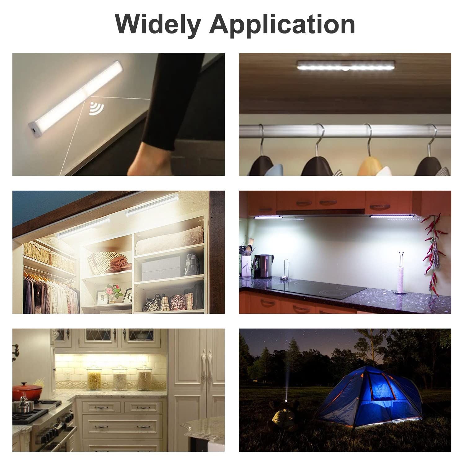 2x Motion Sensor RV Step Lights 10 LED Battery Magnetic Night Light Camper