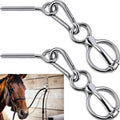 2 Sets Horse Tie Ring, Horse Tack and Supplies Horse Training Equipment Safe Horse Accessories with Eye Bolt, Tie Rings (Silver)