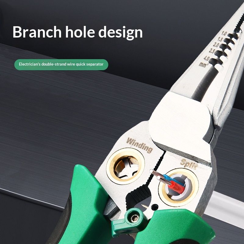 8 in 1 Wire Stripper with Voltage Tester, 8 in 1 wire stripping pliers, Multi-function Electric Wire Stripping Tool for Cutting and Pulling Pliers, Electrician Repair Tool (Green)