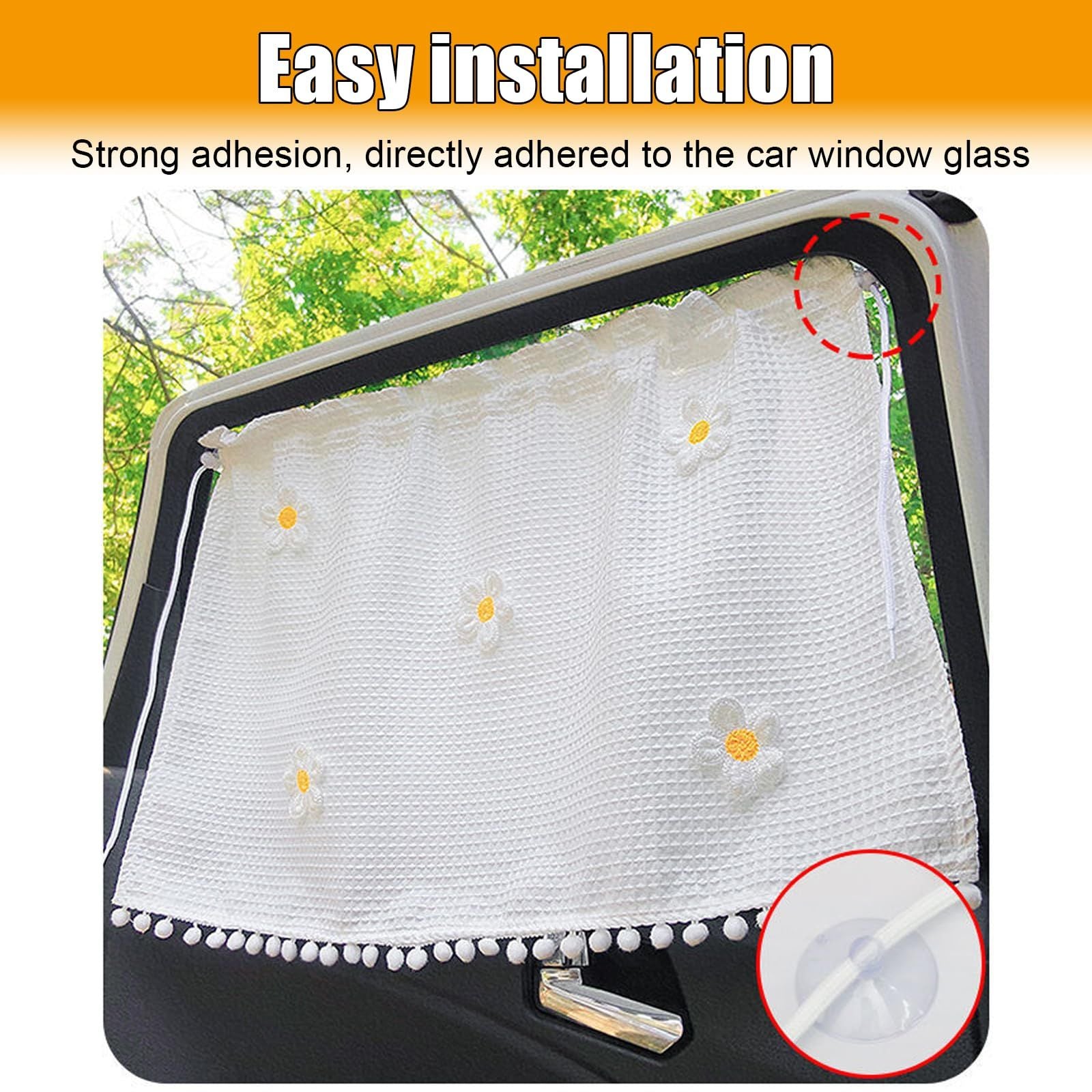 2x Car Side Window Sun Shades Baby Blackout UV Suction Cup Flower Print