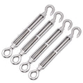 4pcs Shade Sail Hardware, 304 Stainless Steel Turnbuckle Heavy Duty M10 Turnbuckle Hook and Eye Tent Rope Tensioner Adjustable Eye Hook Sun Shade Turnbuckle for Cables Wire